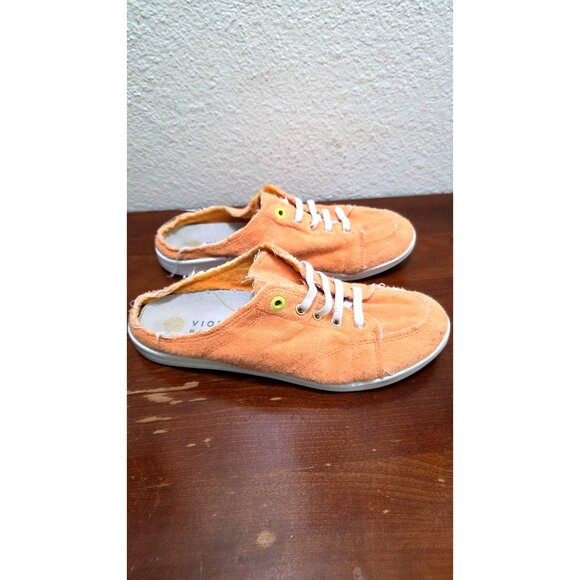 Vionic Breeze Beach Orange Canvas Slip-On Sneakers - Women Size 9.5 - Picture 3 of 9